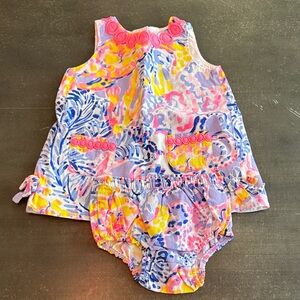 Lilly Pulitzer Pink and Yellow Kids Casual Dress